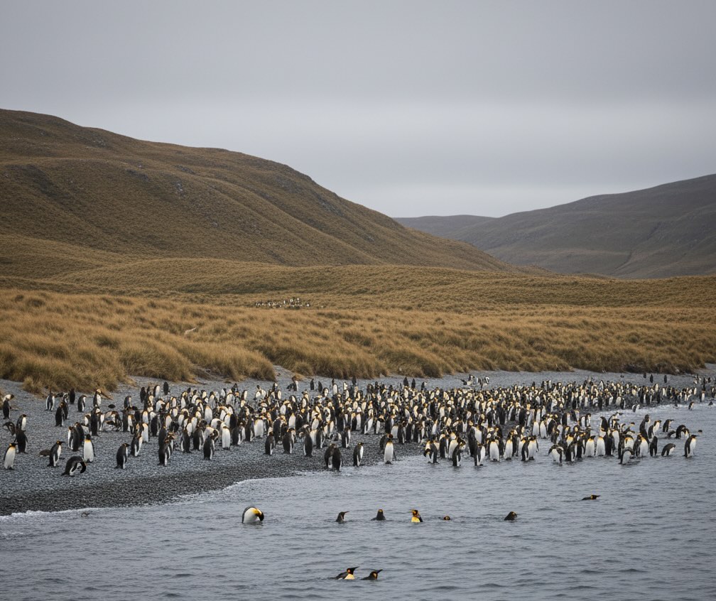 King penguin colony on South Georgia Island — subantarctic wildlife